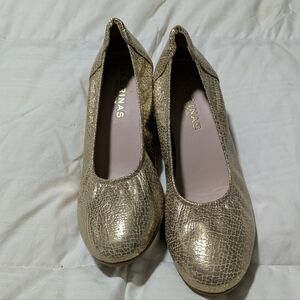 Sabina Metallic Gold Wedges Size 38